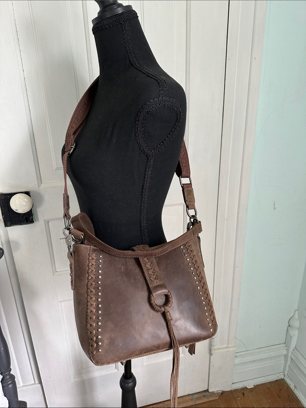 Montana West western leather crossbody bag - Picture 1 of 9